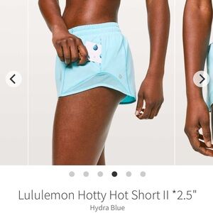 Lululemon shorty Hot II 2.5” Shorts Hydra Blue Size 4